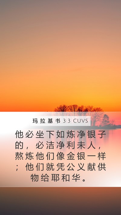 玛 拉 基 书 3:3 CUVS Bible Verse Image