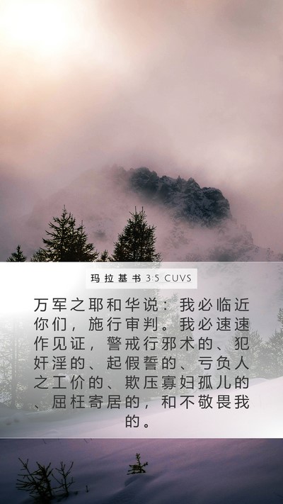 玛 拉 基 书 3:5 CUVS Bible Verse Image