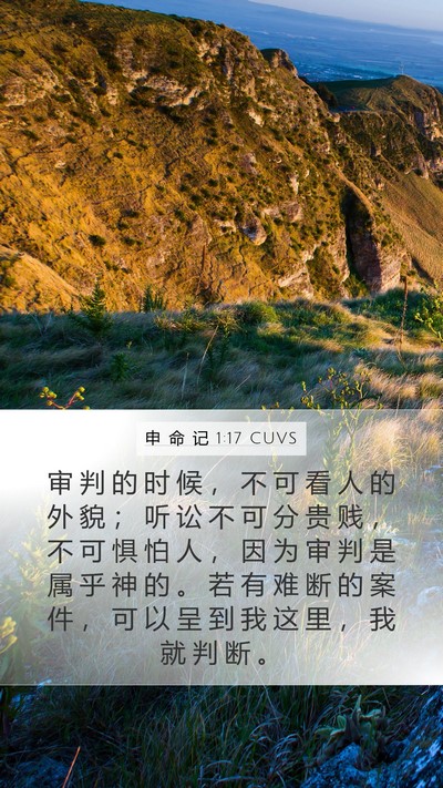 申 命 记 1:17 CUVS Bible Verse Image