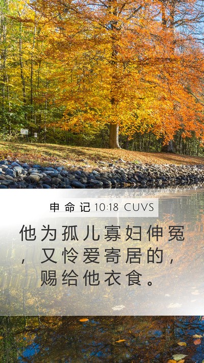 申 命 记 10:18 CUVS Bible Verse Image