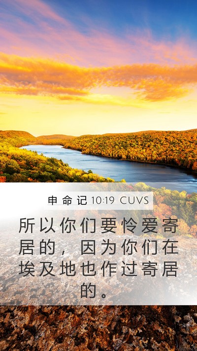 申 命 记 10:19 CUVS Bible Verse Image