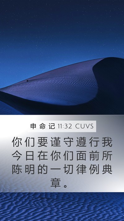 申 命 记 11:32 CUVS Bible Verse Image