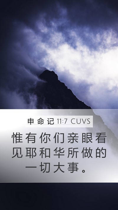 申 命 记 11:7 CUVS Mobile Phone Wallpaper - 惟 有 你 们 亲 眼 看 见 耶 和 华 所 - Mobile Bible Verse Wallpaper
