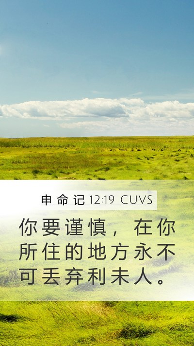申 命 记 12:19 CUVS Bible Verse Image