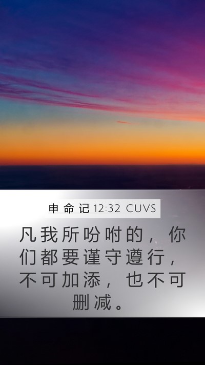 申 命 记 12:32 CUVS Bible Verse Image