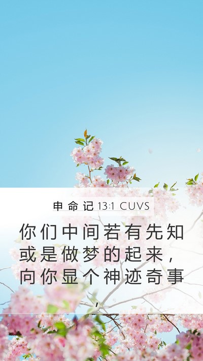申 命 记 13:1 CUVS Bible Verse Image