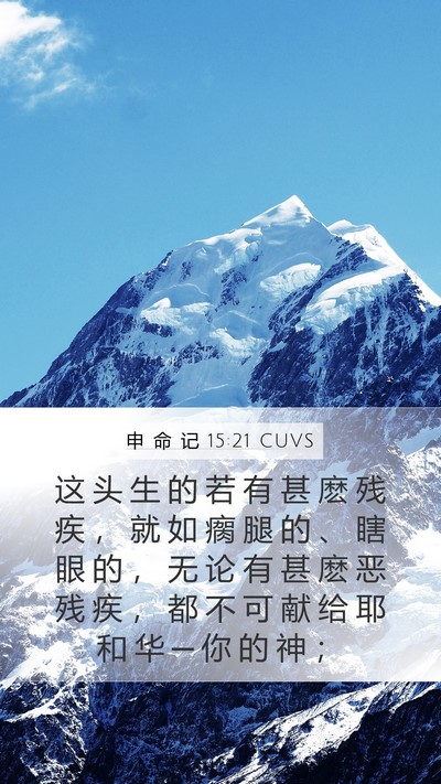 申 命 记 15:21 CUVS Bible Verse Image
