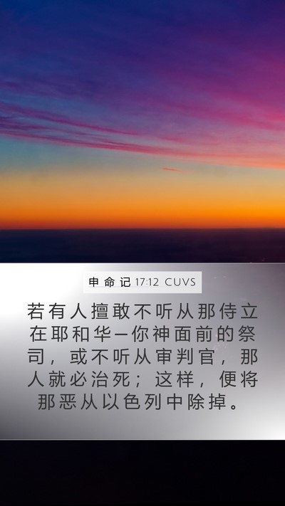 申 命 记 17:12 CUVS Bible Verse Image