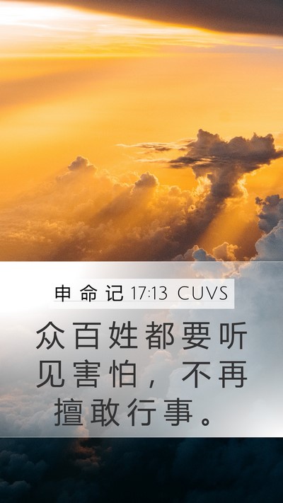 申 命 记 17:13 CUVS Bible Verse Image