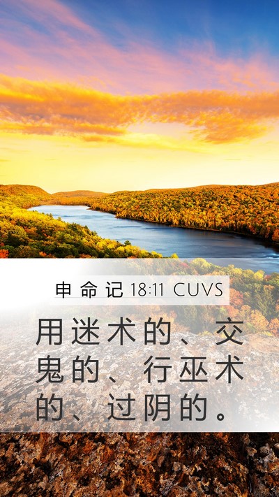 申 命 记 18:11 CUVS Bible Verse Image