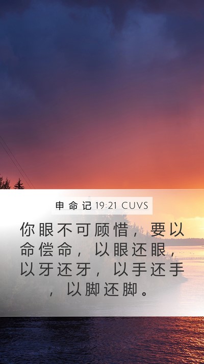 申 命 记 19:21 CUVS Bible Verse Image