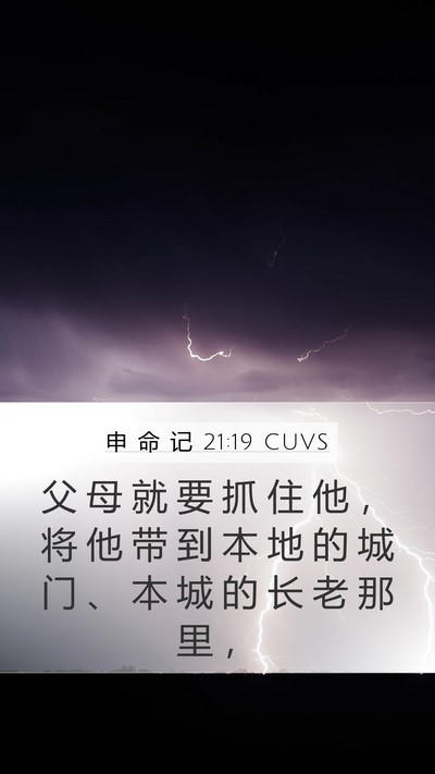 申 命 记 21:19 CUVS Bible Verse Image