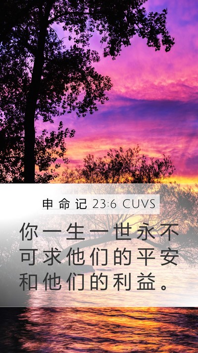 申 命 记 23:6 CUVS Bible Verse Image