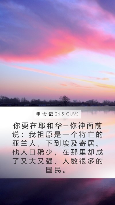 申 命 记 26:5 CUVS Bible Verse Image