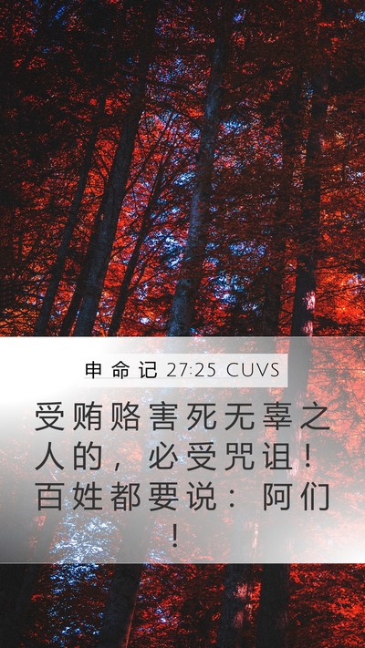 申 命 记 27:25 CUVS Bible Verse Image