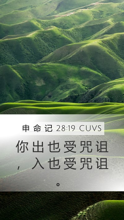 申 命 记 28:19 CUVS Bible Verse Image