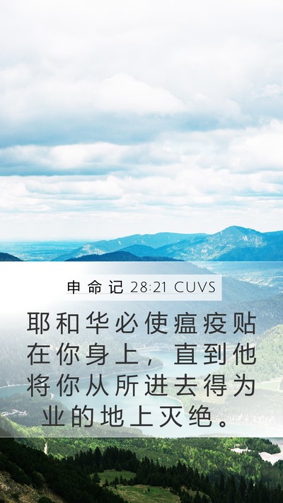申 命 记 28:21 CUVS Bible Verse Image