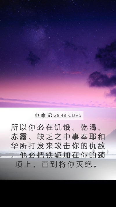 申 命 记 28:48 CUVS Bible Verse Image
