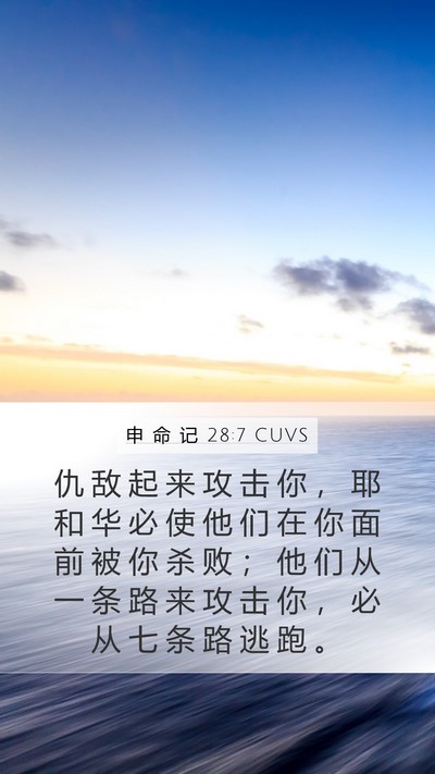 申 命 记 28:7 CUVS Bible Verse Image