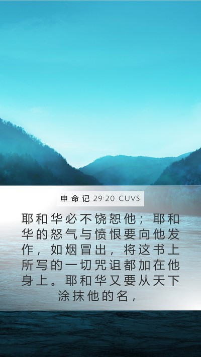 申 命 记 29:20 CUVS Bible Verse Image