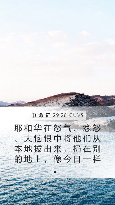 申 命 记 29:28 CUVS Bible Verse Image