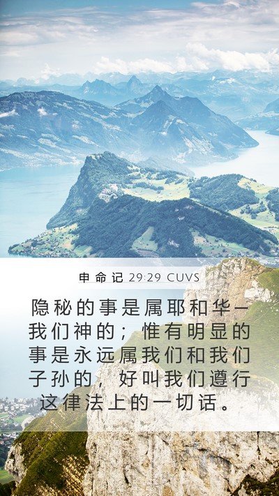 申 命 记 29:29 CUVS Bible Verse Image