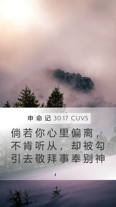 申 命 记 30:17 CUVS Bible Verse Image