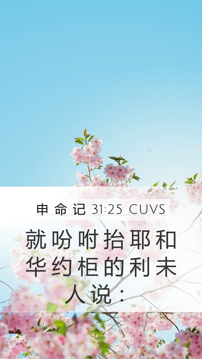 申 命 记 31:25 CUVS Bible Verse Image