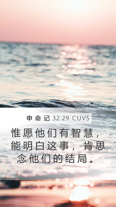 申 命 记 32:29 CUVS Bible Verse Image