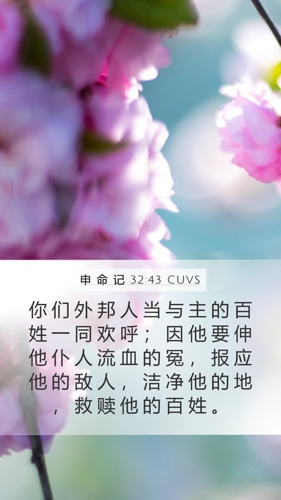 申 命 记 32:43 CUVS Bible Verse Image