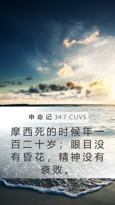 申 命 记 34:7 CUVS Bible Verse Image