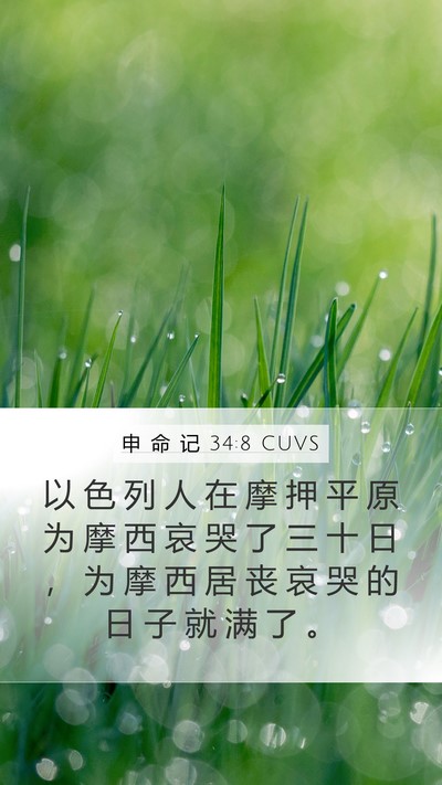 申 命 记 34:8 CUVS Bible Verse Image