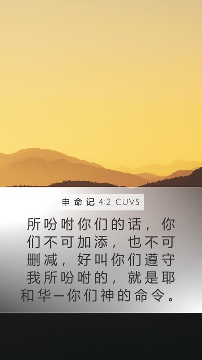 申 命 记 4:2 CUVS Bible Verse Image
