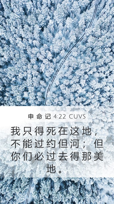 申 命 记 4:22 CUVS Mobile Phone Wallpaper - 我 只 得 死 在 这 地 ， 不 能 过 约 - Mobile Bible Verse Wallpaper