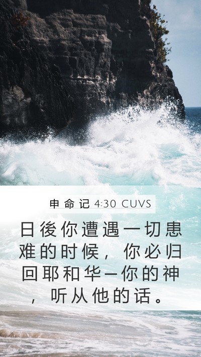 申 命 记 4:30 CUVS Bible Verse Image