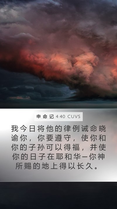申 命 记 4:40 CUVS Bible Verse Image
