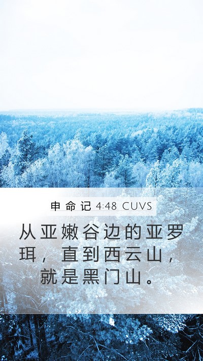 申 命 记 4:48 CUVS Bible Verse Image