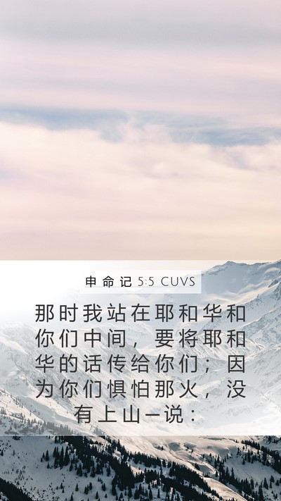 申 命 记 5:5 CUVS Mobile Phone Wallpaper - 那 时 我 站 在 耶 和 华 和 你 们 中 - Mobile Bible Verse Wallpaper