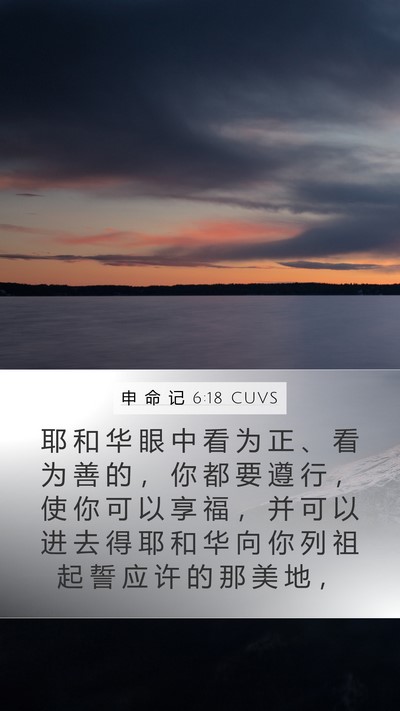 申 命 记 6:18 CUVS Bible Verse Image