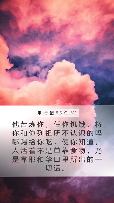 申 命 记 8:3 CUVS Bible Verse Image