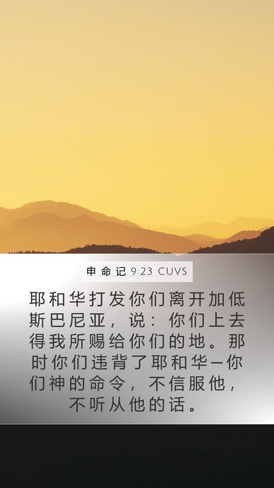 申 命 记 9:23 CUVS Bible Verse Image