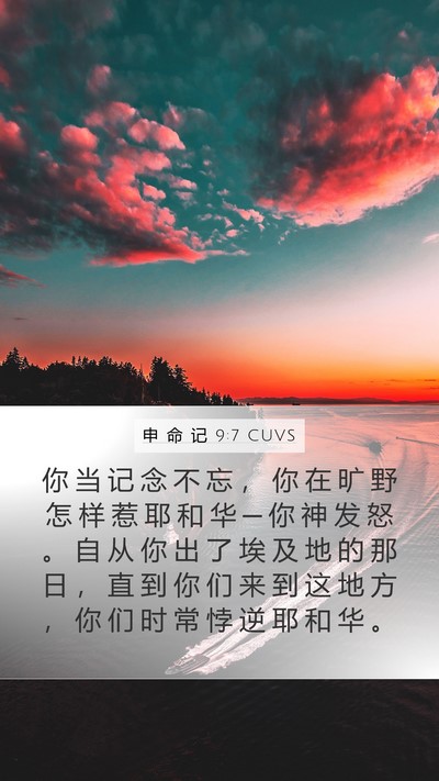 申 命 记 9:7 CUVS Mobile Phone Wallpaper - 你 当 记 念 不 忘 ， 你 在 旷 野 怎 - Mobile Bible Verse Wallpaper