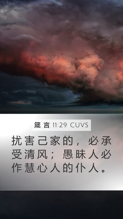 箴 言 11:29 CUVS Bible Verse Image