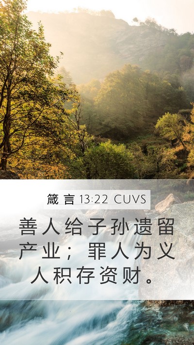箴 言 13:22 CUVS Bible Verse Image