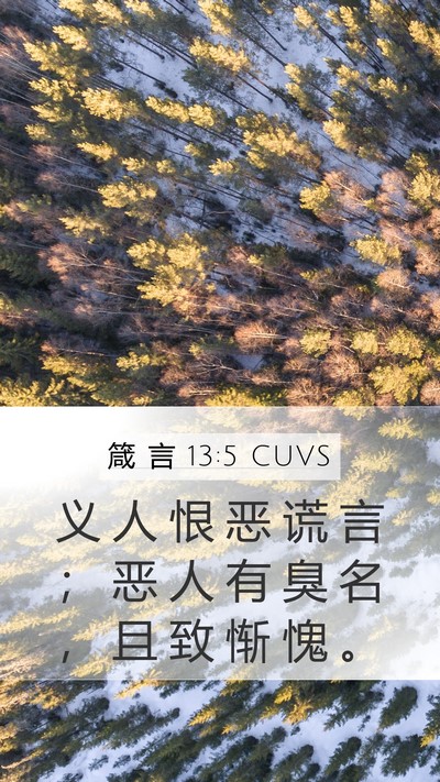 箴 言 13:5 CUVS Bible Verse Image