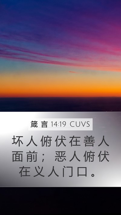 箴 言 14:19 CUVS Bible Verse Image