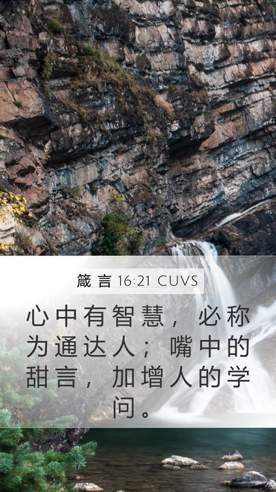 箴 言 16:21 CUVS Bible Verse Image