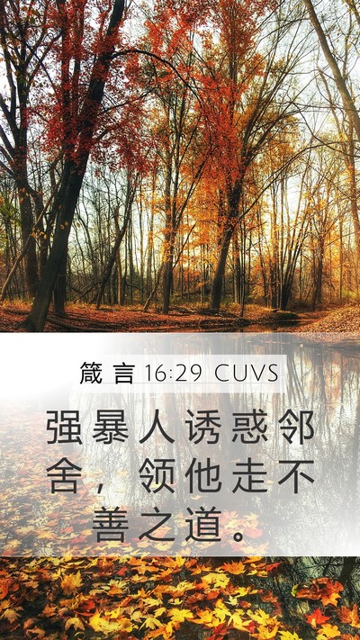 箴 言 16:29 CUVS Bible Verse Image