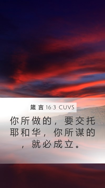 箴 言 16:3 CUVS Bible Verse Image