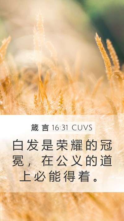 箴 言 16:31 CUVS Bible Verse Image